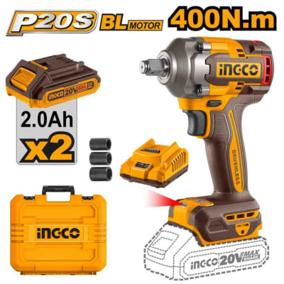 LLAVE DE IMPACTO SIN ESCOBILLAS +1CARGADOR+2 BAT+3ENCHUFE S