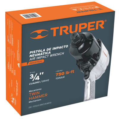 Pistola de impacto neumática de 3/4
