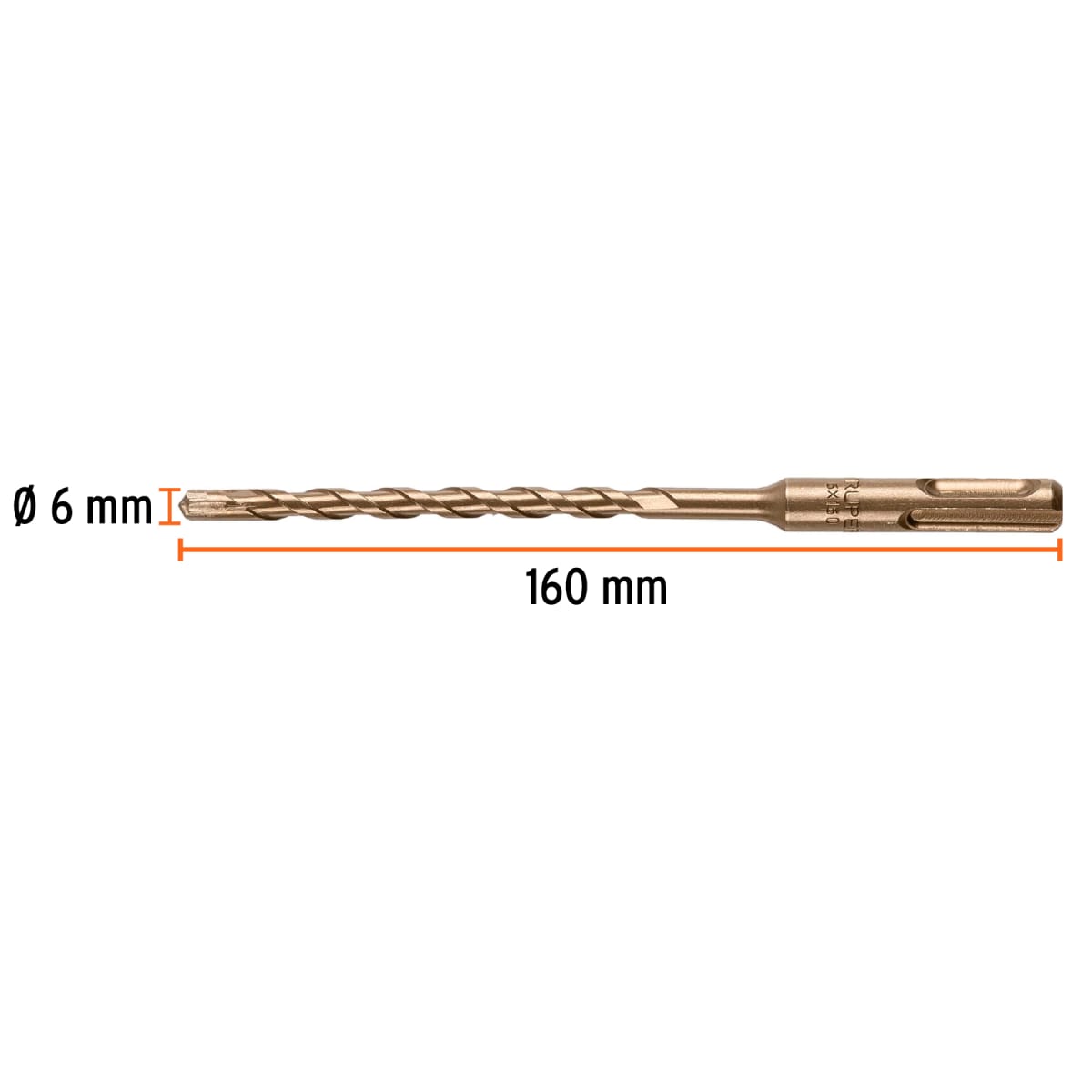 Juego De 6 Brocas SDS Plus Para Hormigón Y Piedra | Tamaños 6, 8 Y 10 Mm X 160 Mm | Brocas Profesionales Para Taladro Percutor