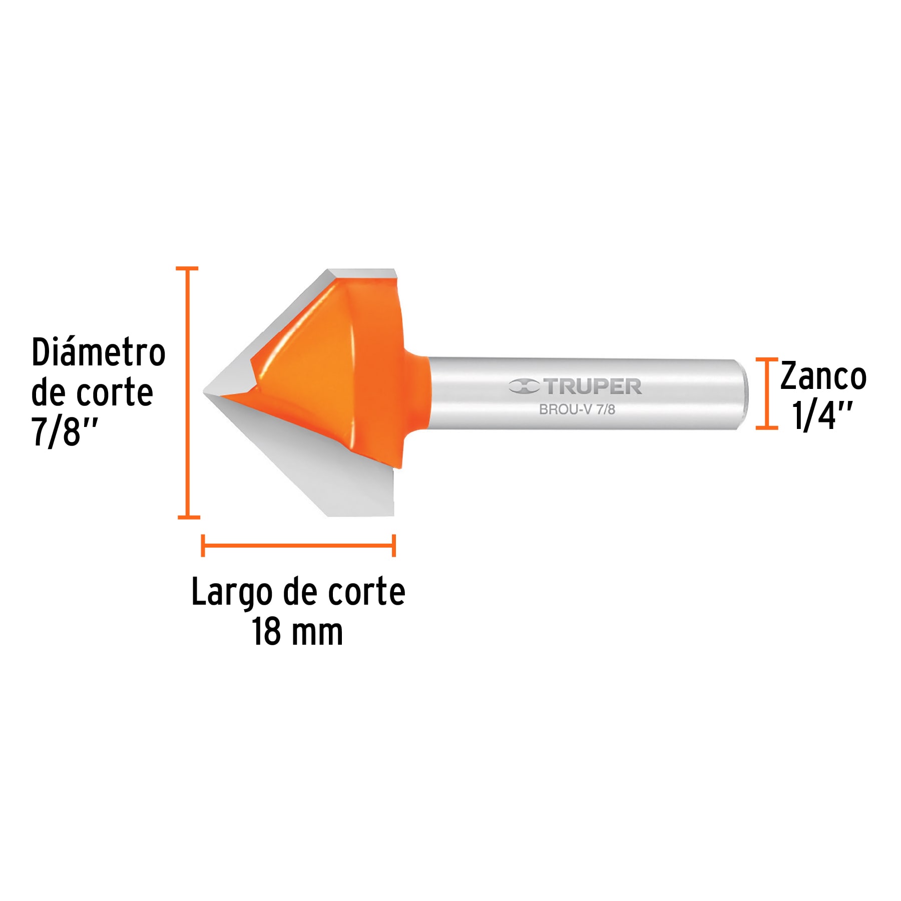 Broca para router, corte en