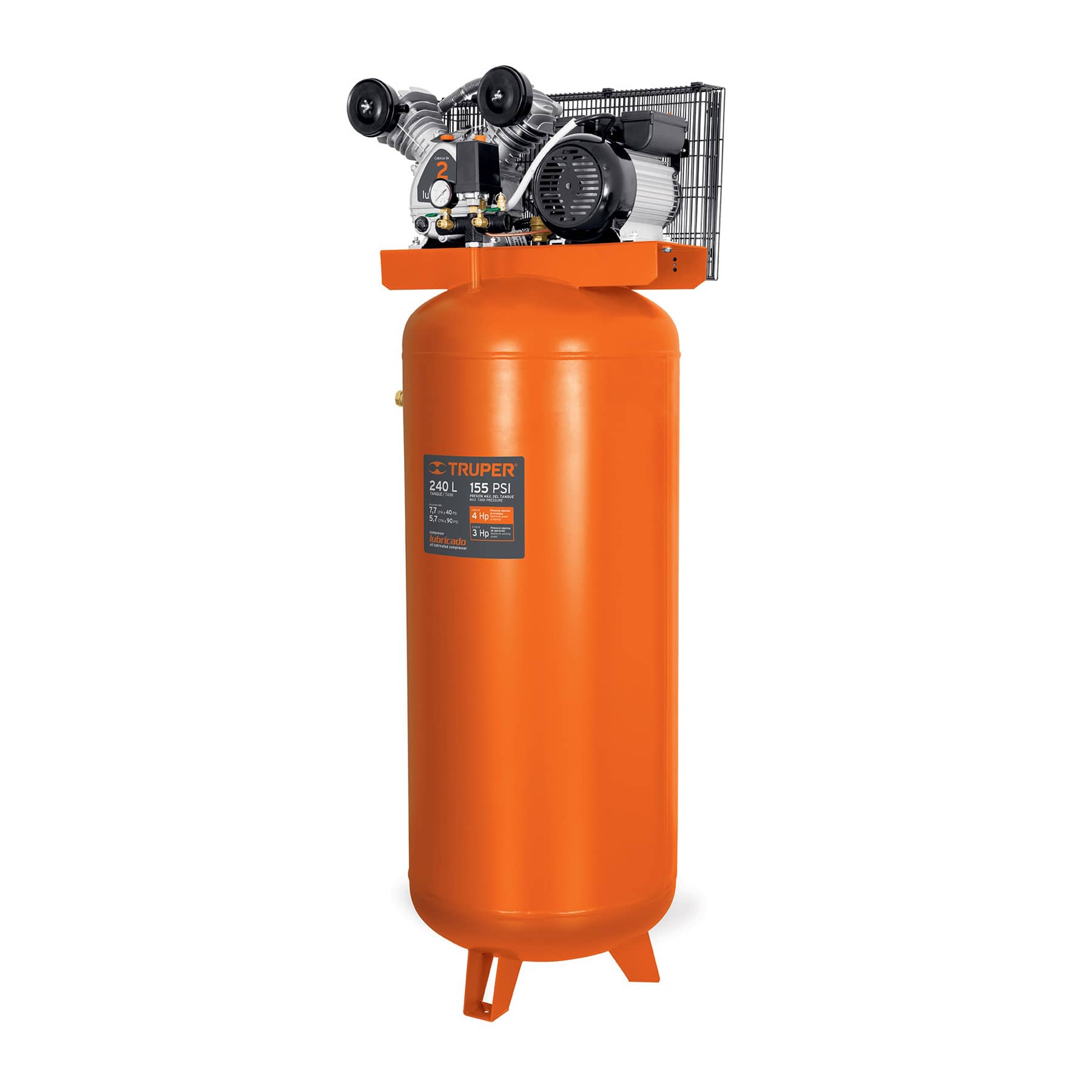 Compresora de banda vertical de 240 litros Truper | Inversiones Generales