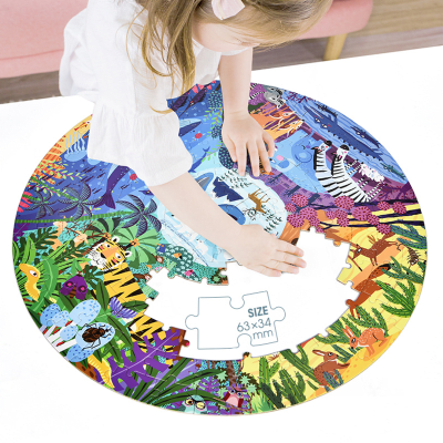 Puzzle 150pcs Redondo, Animales Alrededor del Mundo1