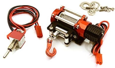 Realistic Power Winch. Red: 1/10 Rock Crawler