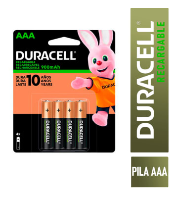 Duracell Pila AAA Alcalina Recargable (4)