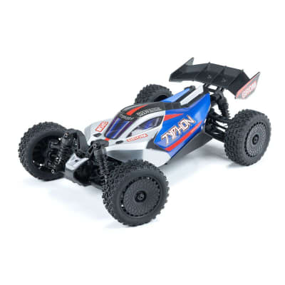Arrma Typhon Grom MEGA 4WD 380 Brushed 1/18 Buggy RTR (Blue/Silver) w/SLT2 2.4GHz Radio, Battery & C