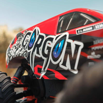 Arrma Gorgon 4X2 MEGA 550 Brushed 1/10 Monster Truck RTR (Red) w/SLT2 2.4GHz Radio, Battery & Charge