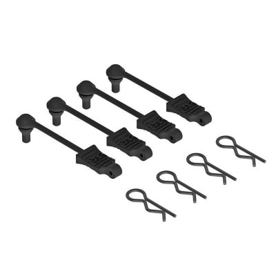 Body Clip Retainer 1/10 Scale Black (4) (ARAC3445)