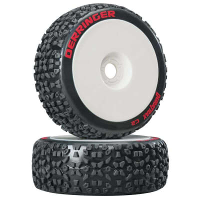 1/8 Derringer Buggy Mounted Buggy Tires, White (2)