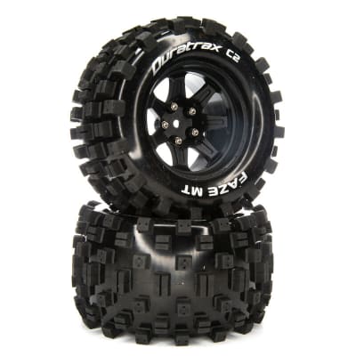 FAZE MT 2.8 Mounted F/R Tires, C2 14mm Black (2)