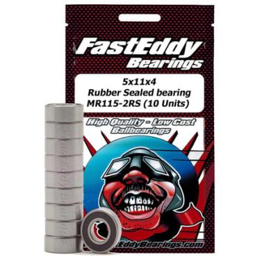 5x11x4 Rubber Sealed Bearing. MR115-2RS (10)