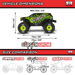 Arrma Gorgon Grom 4x4 1/16 RTR Brushed Monster Truck (Red) w/SLT2 2.4GHz Radio, Battery & Charger