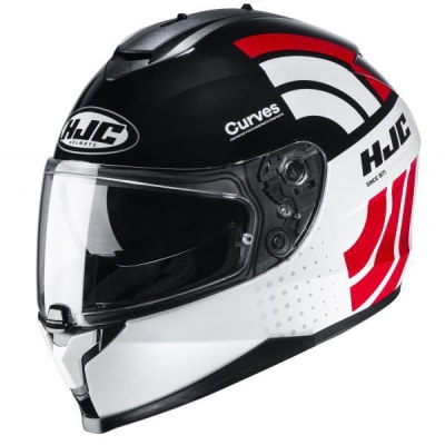 HJC C70 CURVES BLANCO/NEGRO/ROJO