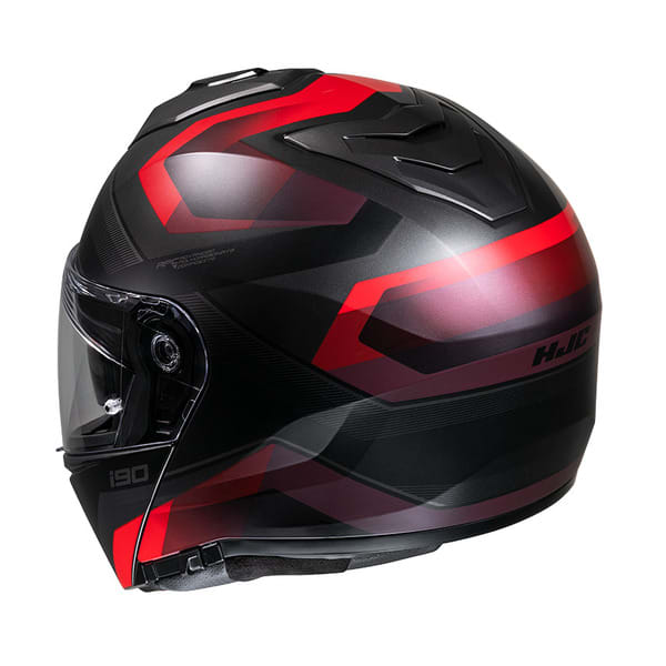 HJC I90 LARK NEGRO/ROJO2