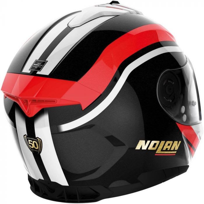Casco Nolan N80.8 Kosmos N-Com nero opaco, grigio e rosso