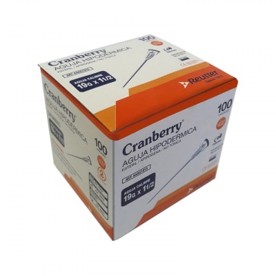 Aguja Hipodermica 100un Cranberry
