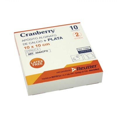 Aposito Alginato De Calcio+plata Cranberry 10x10