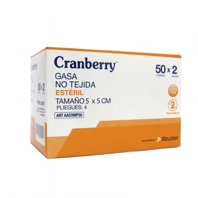 Gasa Esteril No Tejida 50 un Cranberry