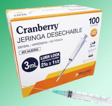 Jeringa 3 ml 100un Cranberry