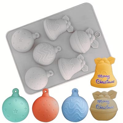 Molde Adornos Navideños 6 Cavidades Silicona
