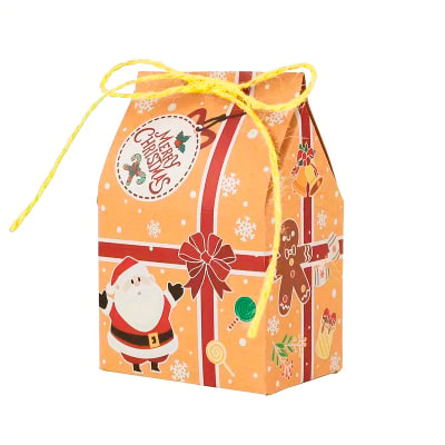 Set Cajas Casa Navidad Kraft N°5 10x7x5 cm. 4 Unidades