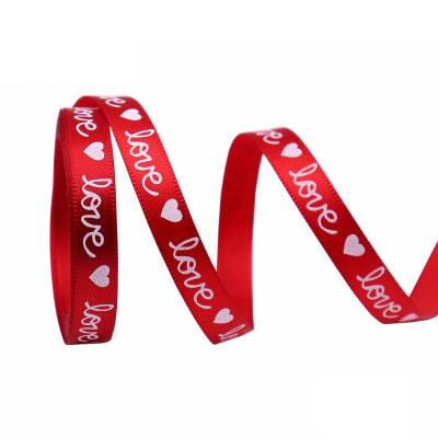 Cinta de Tela para Lazo Love Rojo 5 Mts.1