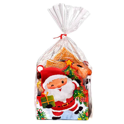 Set Bolsas con Base Cartulina Santa 12x7x30 cm. - 10 Unidades1