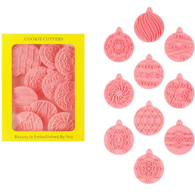 Set Cortador Marcador Bolas Navideñas - 10 Diseños