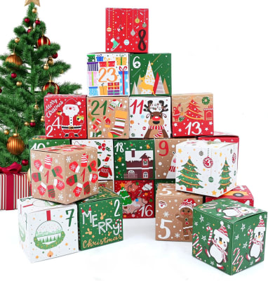 Set 24 Cajas Calendario de Adviento 7x7x7 cm.1
