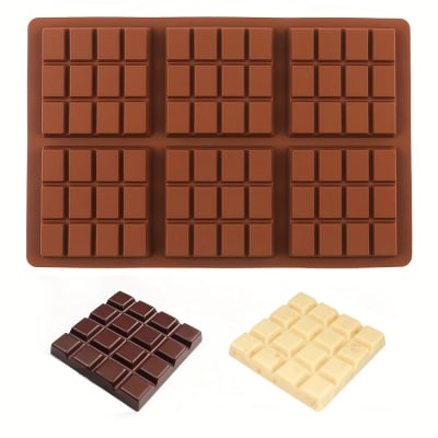 Molde Chocolate 6 Barras Cuadradas Silicona1