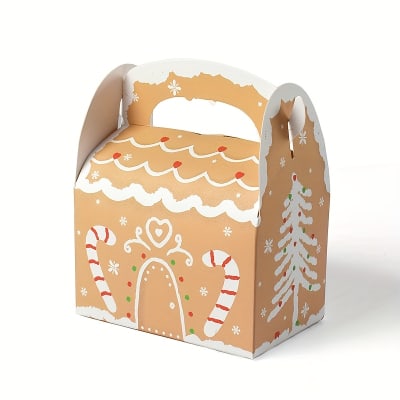 Set Cajas Navidad con Manilla Beige 12x11x7 cm. 4 Unidades