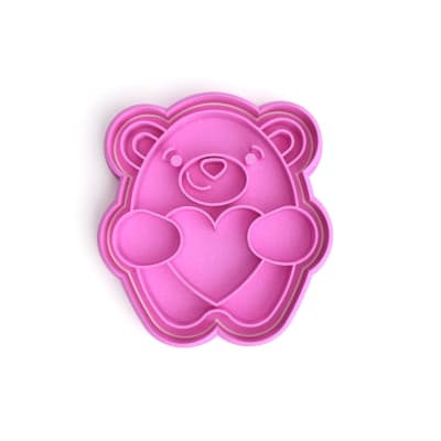 Cortador + Marcador Osito Corazón Plástico