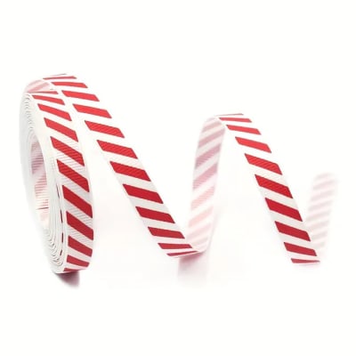 Cinta de Tela para Lazo Blanco Lineas Rojas 5 mts.1