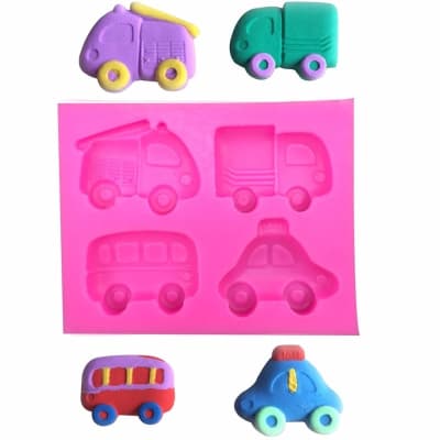 Molde Fondant Autos Y Camiones Silicona1