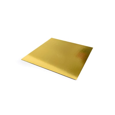 Bandeja Dorada Cuadrada 20 cm. Cartón