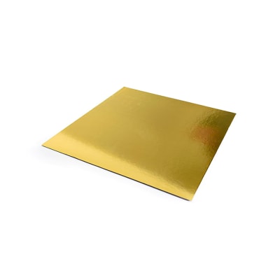 Bandeja Dorada Cuadrada 25 cm. Cartón