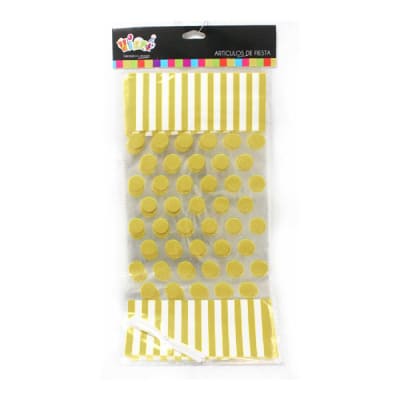 Set Bolsas con Amarras Puntos Dorado 10 Unidades
