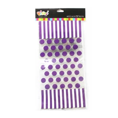 Set Bolsas con Amarras Puntos Morado 10 Unidades