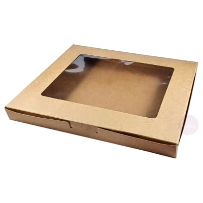 Caja Kraft para 12 Alfajores 25x20x2.5 cm.