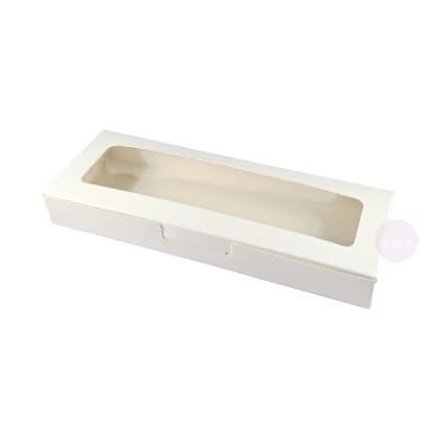 Caja Cartulina para 3 Alfajores 20x7x2.5 cm. Blanca1