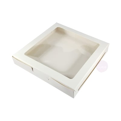 Caja Cartulina para 4 Alfajores 15x15x2.5 cm. Blanca