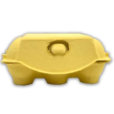 Caja para 6 Huevos Cartón Amarillo Pastel 6 Unidades