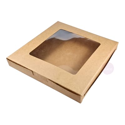 Caja Kraft para 9 Alfajores 20x20x2,5 cm.