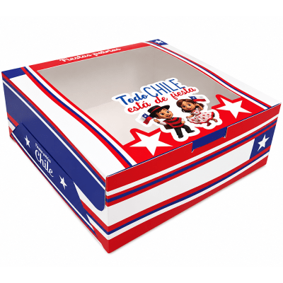 Caja Fiestas Patrias N°1 - 23x23x9 cm. Cartulina