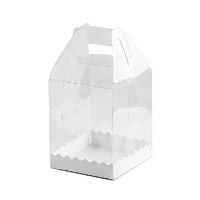 Caja Transparente con Asa 13x13x18 cm.
