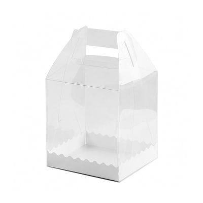 Caja Transparente con Asa 15x15x18 cm.