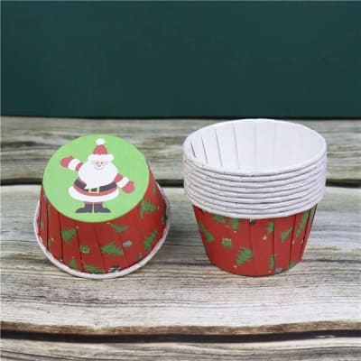 Capsulas Plegadas Cupcake Navidad N°2 50 Unidades