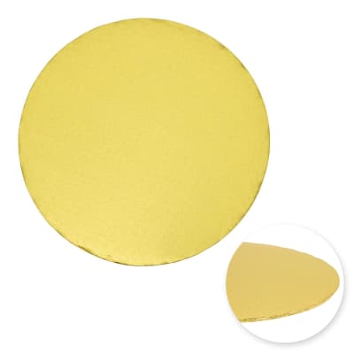 Bandeja Cartón Borde Tapado Dorada Redonda 25 cm.1