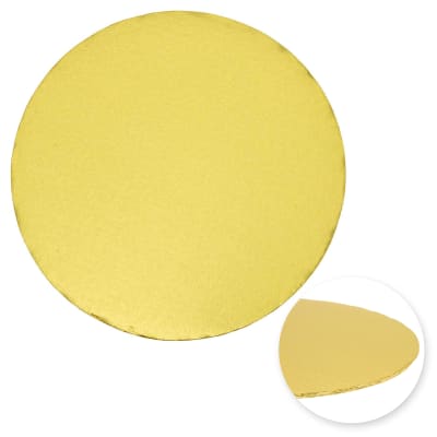 Bandeja Cartón Borde Tapado Dorada Redonda 30 cm.1