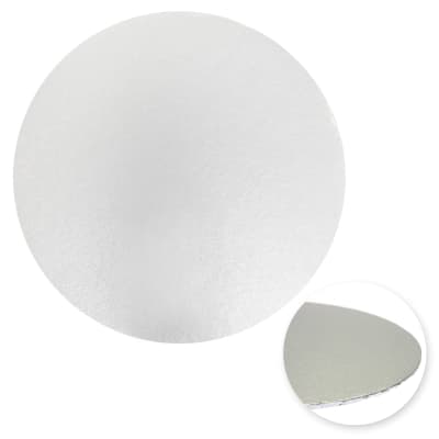 Bandeja Cartón Borde Tapado Plateada Redonda 30 cm.1