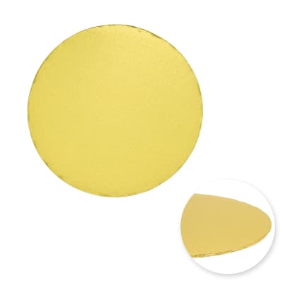 Bandeja Cartón Borde Tapado Dorada Redonda 15 cm.1